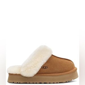UGG Disquette Suede Fur Platform Slippers